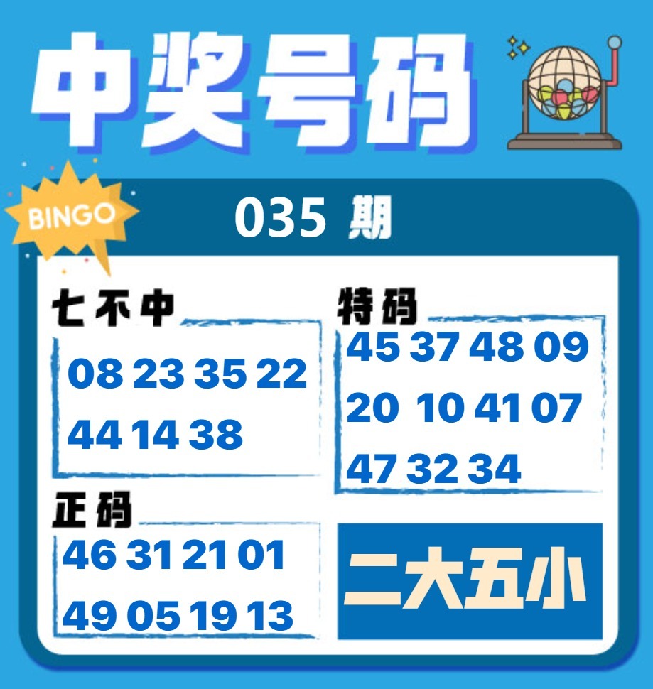 035期中奖号码[图]